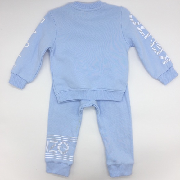 Kenzo Boys’ Graphic Logo Sweater + Sweatpants in Light Blue Size 18mos - Picture 2 of 11